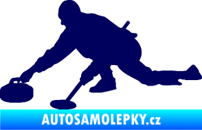 Samolepka Curling 003 levá tmavě modrá