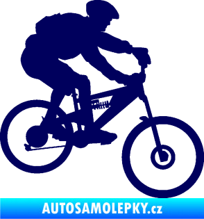 Samolepka Cyklista 009 pravá horské kolo tmavě modrá