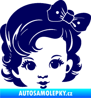Samolepka Dítě v autě 110 pravá holčička s mašlí tmavě modrá