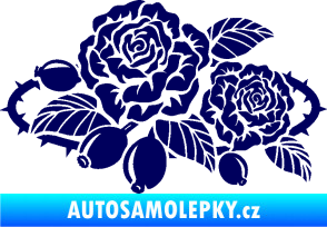 Samolepka Interiér 004 levá růže šípková tmavě modrá