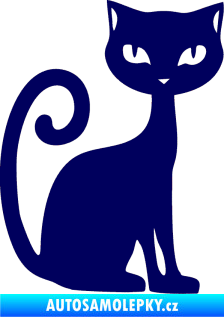 Samolepka Kočka 009 pravá tmavě modrá