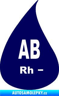 Samolepka Krevní skupina AB Rh- kapka tmavě modrá