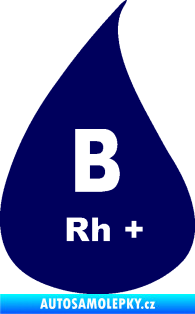 Samolepka Krevní skupina B Rh+ kapka tmavě modrá