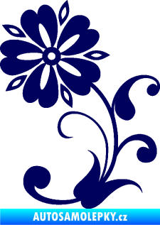 Samolepka Květina dekor 001 levá tmavě modrá