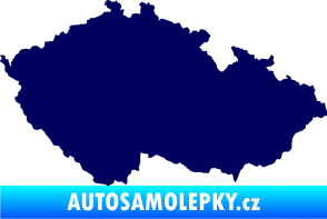 Samolepka Mapa České republiky 001  tmavě modrá