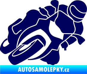 Samolepka Motorka 001 pravá silniční motorky tmavě modrá