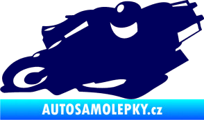 Samolepka Motorka 007 levá silniční motorky tmavě modrá