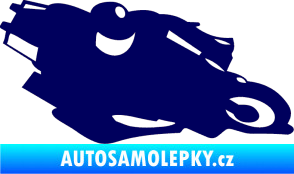 Samolepka Motorka 007 pravá silniční motorky tmavě modrá