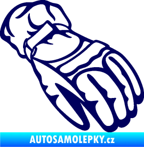 Samolepka Motorkářské rukavice 003 pravá tmavě modrá