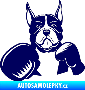 Samolepka Pes 183 levá boxer tmavě modrá