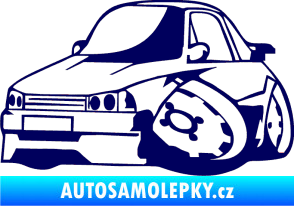 Samolepka Škoda 120 karikatura levá tmavě modrá