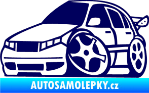 Samolepka Škoda Fabia 001 karikatura levá tmavě modrá