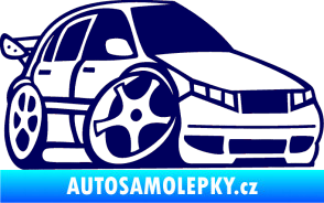 Samolepka Škoda Fabia 001 karikatura pravá tmavě modrá