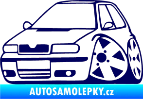 Samolepka Škoda Felicia karikatura levá tmavě modrá
