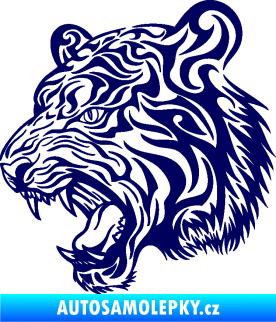 Samolepka Tygr 007 levá tmavě modrá