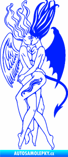 Samolepka Anděl a Démon levá modrá dynamic