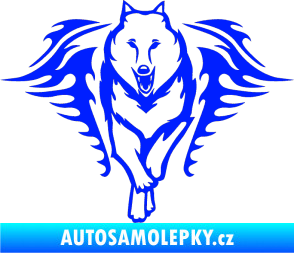 Samolepka Animal flames 039 levá  vlk modrá dynamic