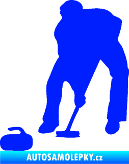 Samolepka Curling 001 levá modrá dynamic