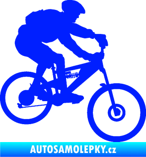 Samolepka Cyklista 009 pravá horské kolo modrá dynamic