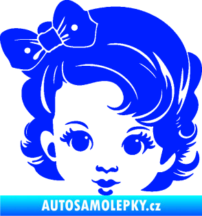 Samolepka Dítě v autě 110 levá holčička s mašlí modrá dynamic