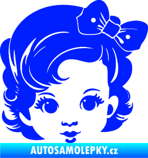Samolepka Dítě v autě 110 pravá holčička s mašlí modrá dynamic