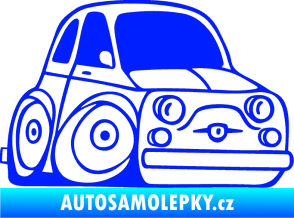 Samolepka Fiat 500 karikatura pravá modrá dynamic