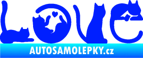 Samolepka Kočky love modrá dynamic