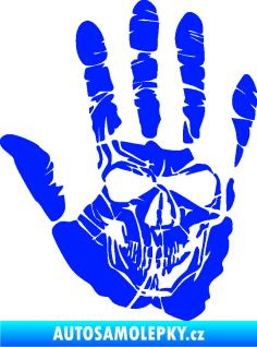 Samolepka Lebka 032 levá otisk dlaně modrá dynamic