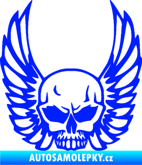 Samolepka Lebka 061 pravá s křídly modrá dynamic