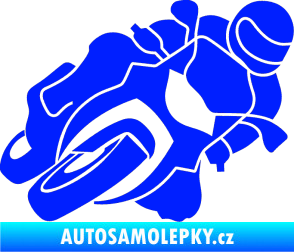 Samolepka Motorka 001 pravá silniční motorky modrá dynamic