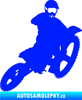 Samolepka Motorka 004 pravá motokros modrá dynamic