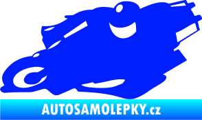 Samolepka Motorka 007 levá silniční motorky modrá dynamic