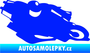 Samolepka Motorka 007 pravá silniční motorky modrá dynamic