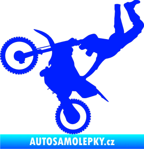 Samolepka Motorka 008 levá motokros freestyle modrá dynamic