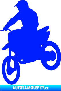 Samolepka Motorka 014 levá motokros modrá dynamic