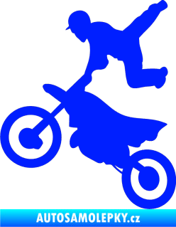 Samolepka Motorka 036 levá  motokros freestyle modrá dynamic