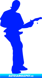Samolepka Music 006 pravá hráč na kytaru modrá dynamic