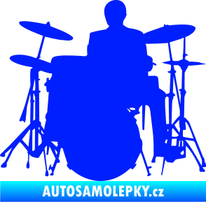 Samolepka Music 009 levá hráč na bicí modrá dynamic