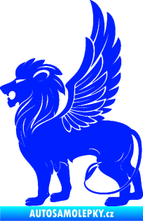 Samolepka Okřídlený lev 001 levá mytické zvíře modrá dynamic