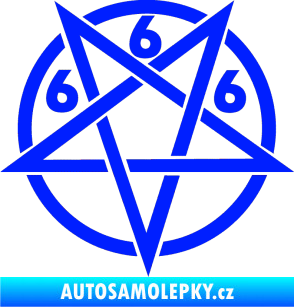 Samolepka Pentagram 666 modrá dynamic
