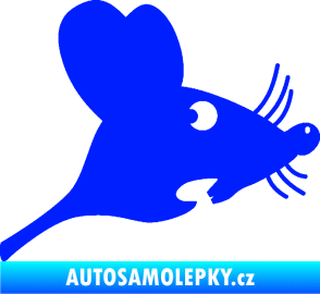Samolepka Překvapená myš pravá modrá dynamic