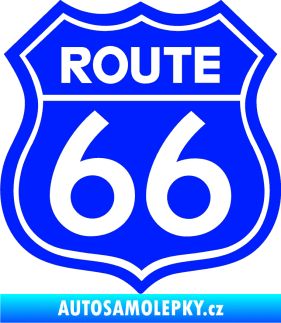 Samolepka Route 66 - jedna barva modrá dynamic