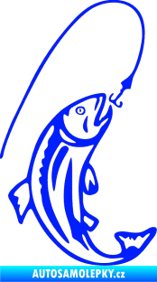 Samolepka Ryba s návnadou 003 pravá modrá dynamic