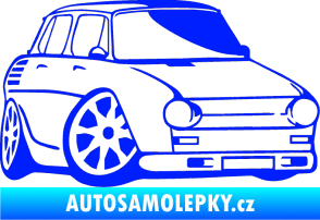 Samolepka Škoda 100 karikatura pravá modrá dynamic