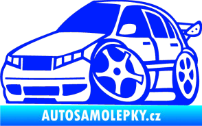 Samolepka Škoda Fabia 001 karikatura levá modrá dynamic