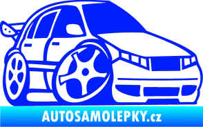 Samolepka Škoda Fabia 001 karikatura pravá modrá dynamic