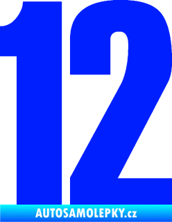 Samolepka Startovní číslo 12 typ 2    modrá dynamic
