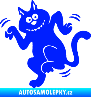 Samolepka Veselá kočka levá modrá dynamic