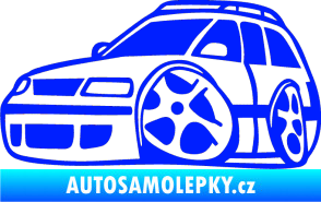 Samolepka VW Passat b6 karikatura levá modrá dynamic