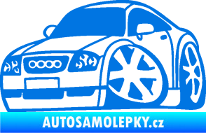Samolepka Audi TT karikatura levá modrá oceán